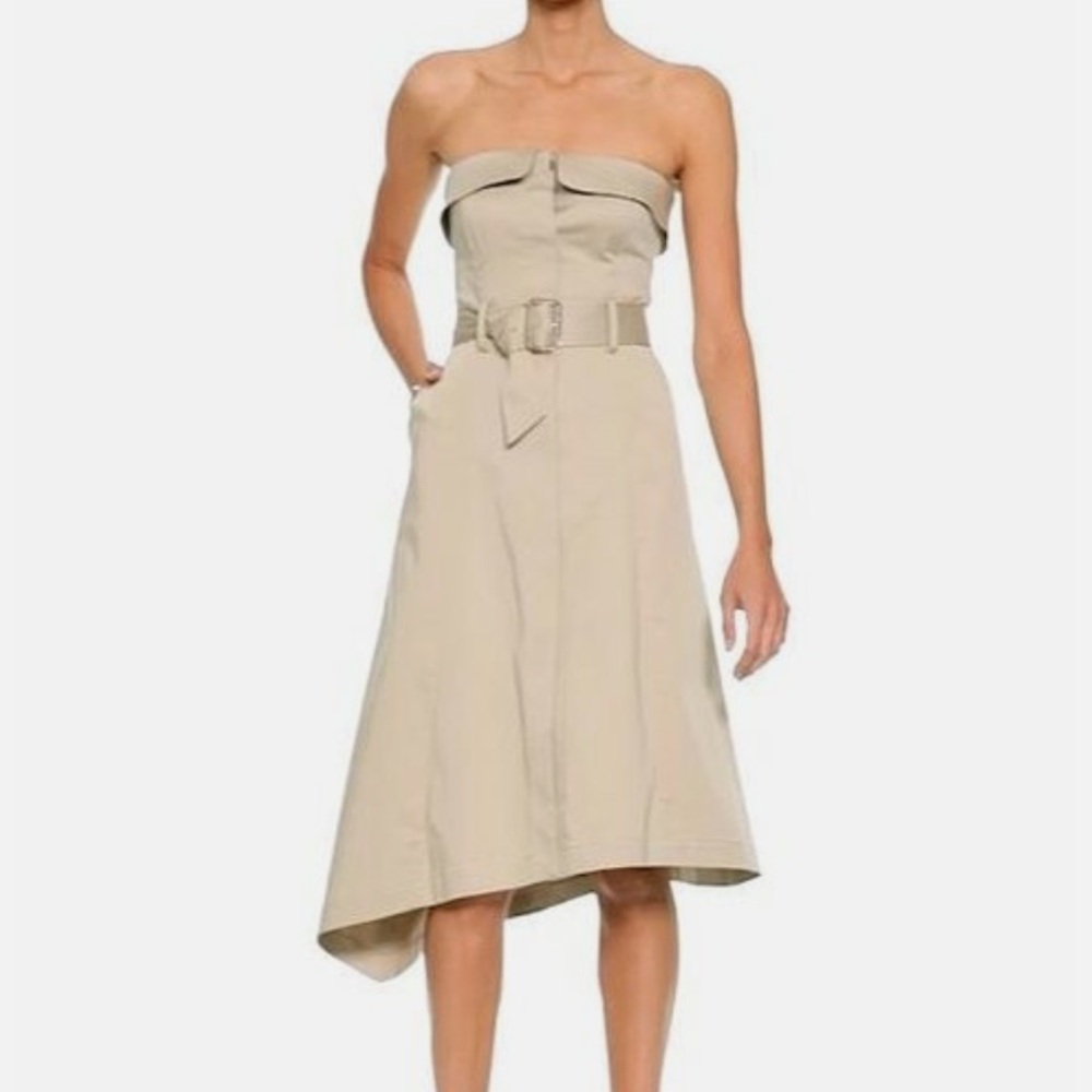 Banana Republic NWOT Asymmetrical Utility Trench Belt Strapless Dress (Size 4) - Picture 6 of 6